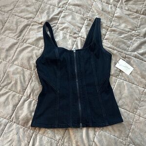 Universal Thread Black Zip Front Tank Top bustier